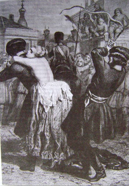 Рисунок казни Лопухиной из книги Н.Н. Евреинова